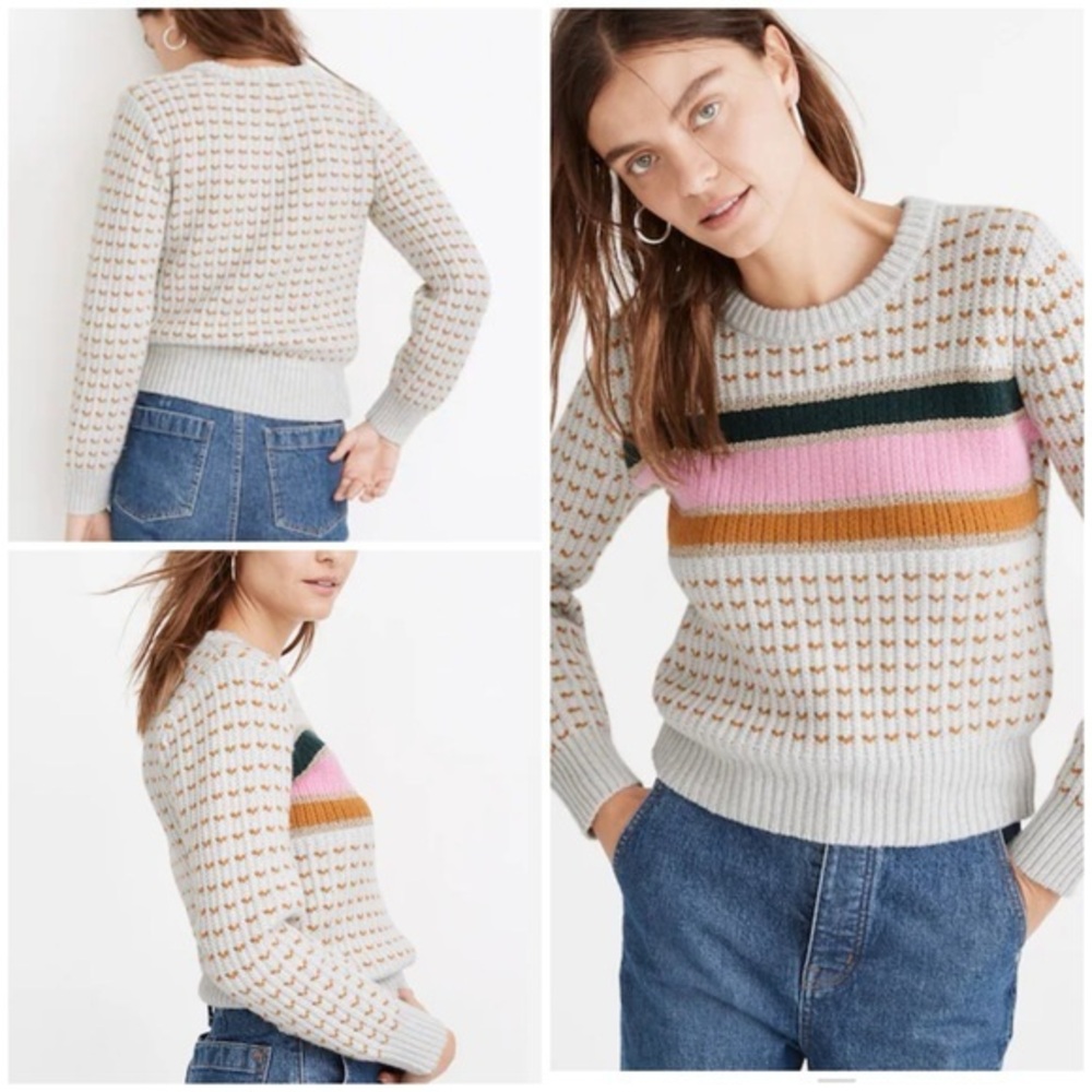 💋Madewell striped Barfield sweater size S